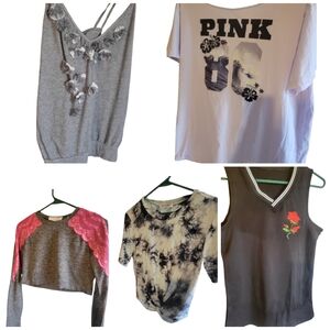 PINK Victoria's Secret 86 Lavender Graphic Crop Top by PINK Victoria's Secret